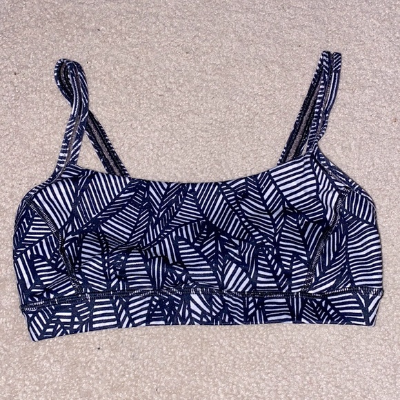 Lululemon straight up bra- banana leaf white/black size US 8 - Picture 1 of 3